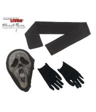Ghost Face-maskeraddräkt med bling för barn