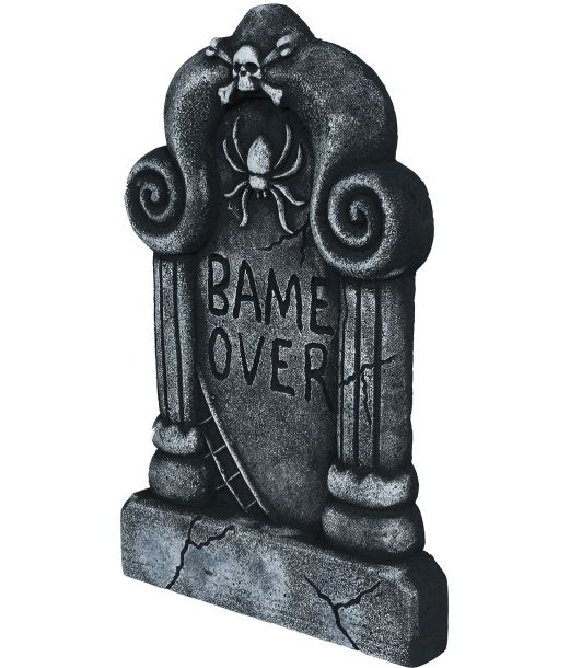 Gravstenen ”Game over”