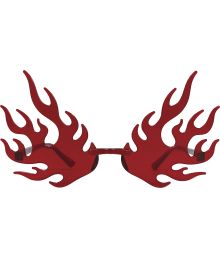 Röda glasögon med flammor