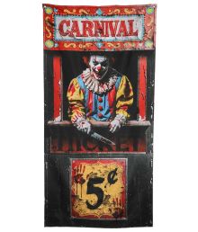Dörrdekoration med ond clown.