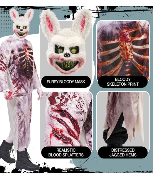 Zombiekaninkostym för vuxna.