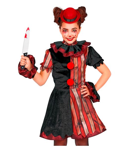Evil Clown maskeraddräkt för flickor.