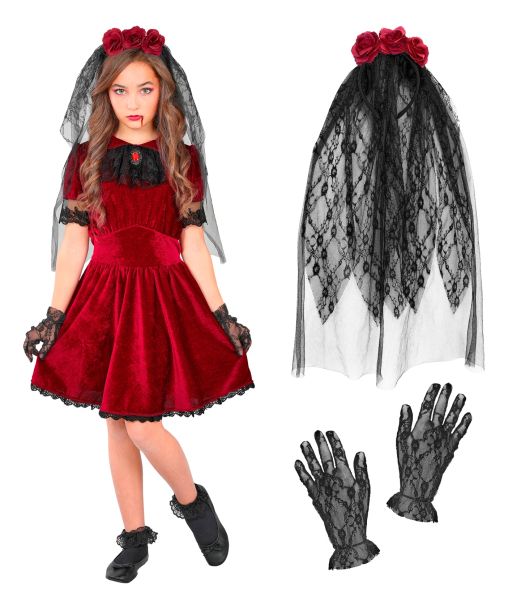 Gotisk vampyrmaskeraddräkt för flickor.