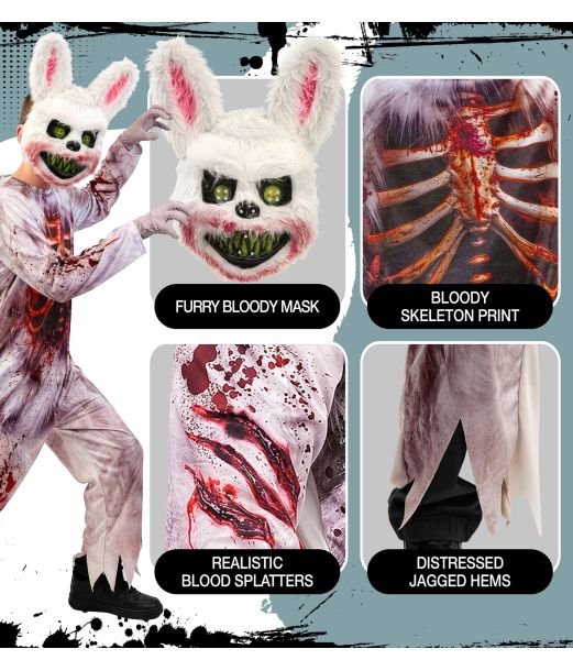 Zombiekaninkostym för barn.