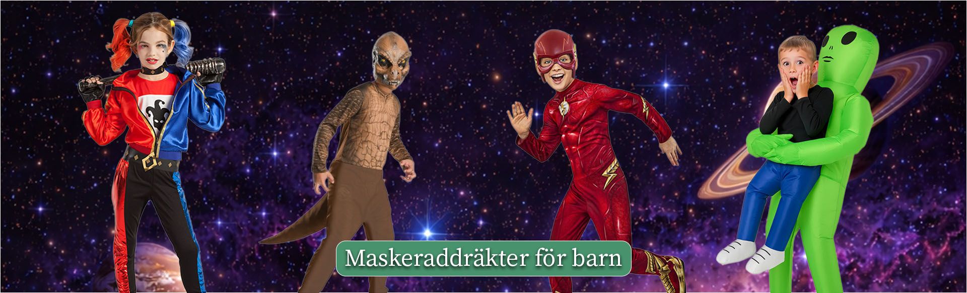 Maskeraddr&auml;kter och utkl&auml;dning f&ouml;r barn